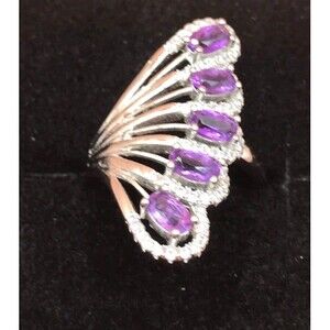 Big and Beautiful Amethyst Ring - Adjustable